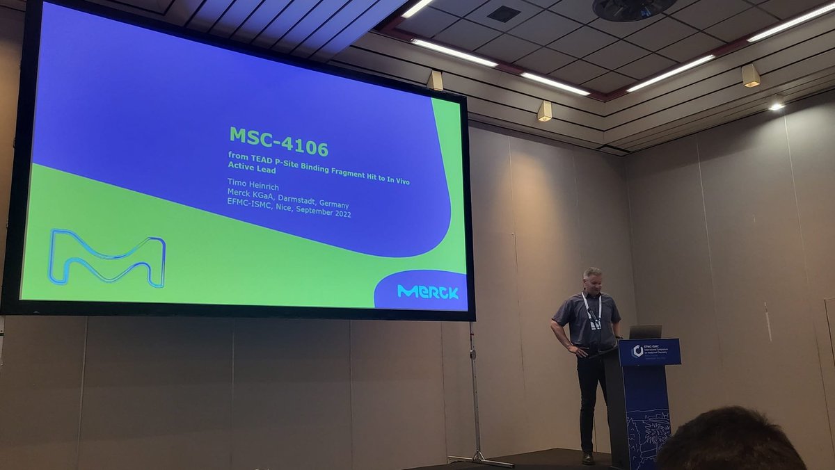 EuroMedChem's tweet photo. Session 18: Highlights in Medicinal Chemistry 
chaired by Dr Jan Willem THURING @janssen

Thank to all our speakers: @GuyVandenMooter, @elillopp, @TimoHeinrich71 and Dr Anita WEGERT from Symeres

#EFMCISMC22 https://t.co/sbBH0pUfcw