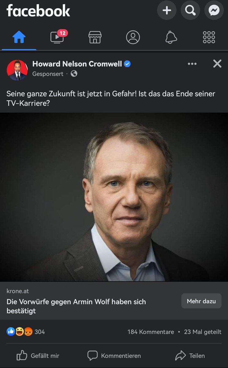 ch_wolf's tweet photo. Irgendwer hat eine neue Masche gefunden: Ein vermeintlicher Link zur Krone über das wahre Gesicht von @ArminWolf endet tatsächlich auf einer wenig vertrauenswürdigen Seite (wird bei Android-fb-app geblockt). Es gibt nix was es nicht gibt. https://t.co/qS144UtIgL