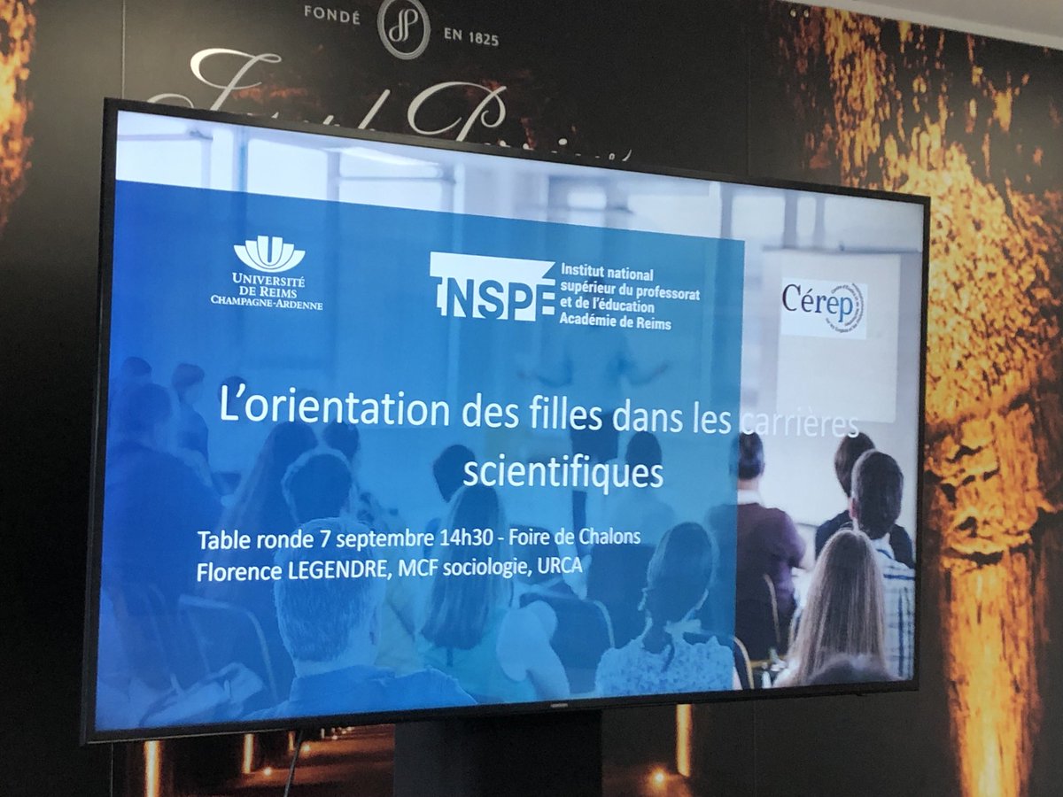 ESR_SNI's tweet photo. Conférence introductive par Florence Legendre au débat sur « la sous-representation des femmes dans les filières scientifiques » suivie par une table ronde.⁦@universitereims⁩ ⁦@foiredechalons⁩ ⁦@ESR_SNI⁩ https://t.co/u1xxCpwIG2