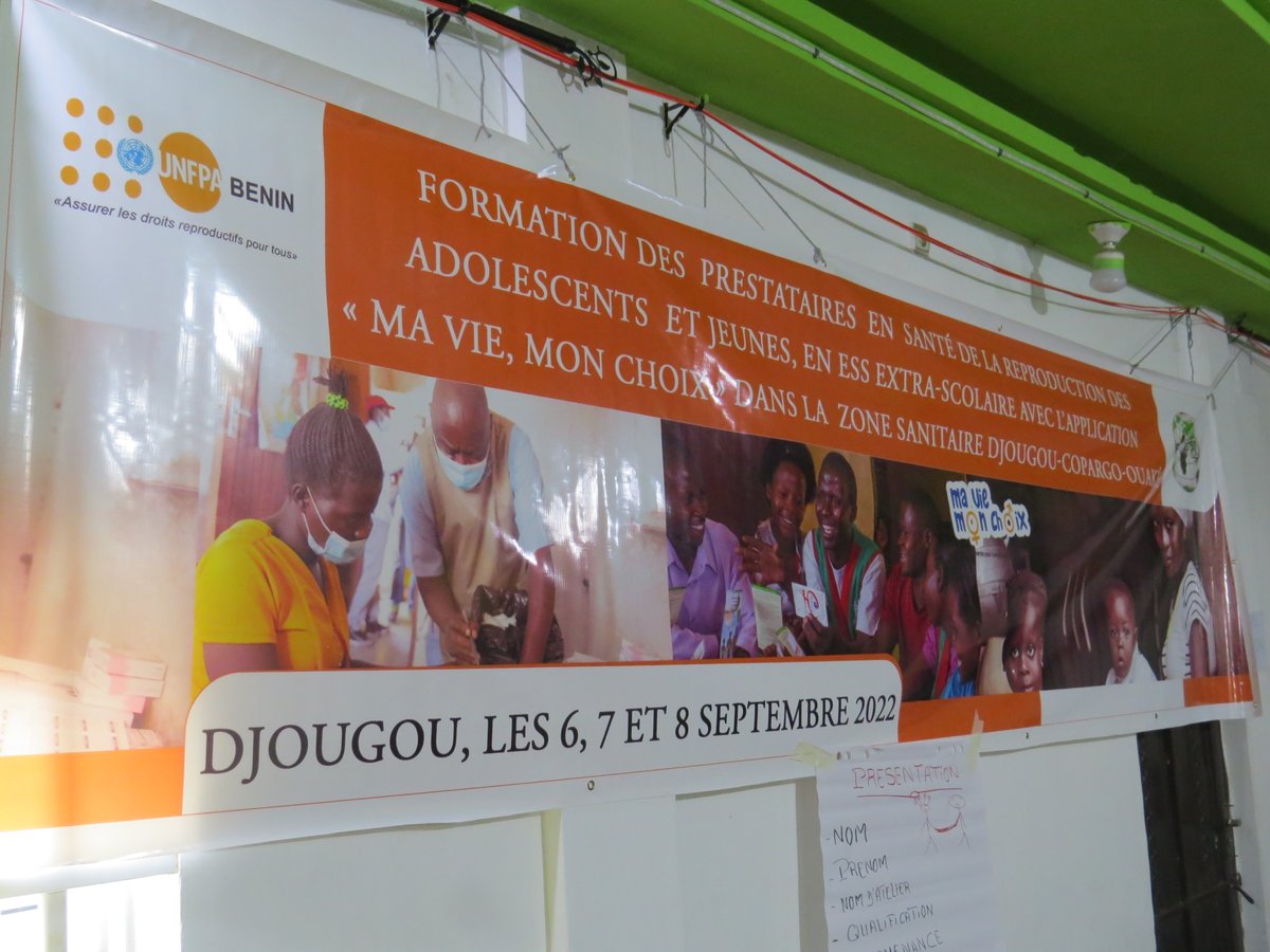 OngGrafed's tweet photo. Du 05 au 07 septembre, l'ONG Grafed, avec l’appui technique et financier de @unfpa_benin  a formé 2⃣5⃣ prestataires en SRAJ/ESS extra-scolaire avec l’application Ma Vie Mon Choix Bénin dans les zones sanitaires DJOUGOU-OUAKE-COPARGO. https://t.co/SicfBakdkl