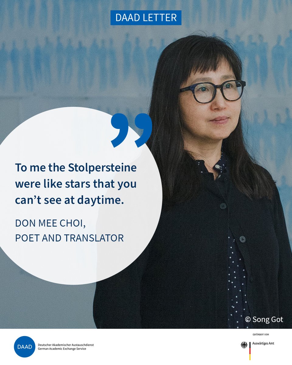 DAAD_Germany's tweet photo. Can art preserve the past from oblivion? In the latest issue of the #DAADLetter, poet and #DAADalumna @DonMeeChoi reflects on the links between her work and #remembranceculture of the Korean War. Read the full interview here: ➡️ https://t.co/aP6XsA1sNV https://t.co/cTvtN2TjHc