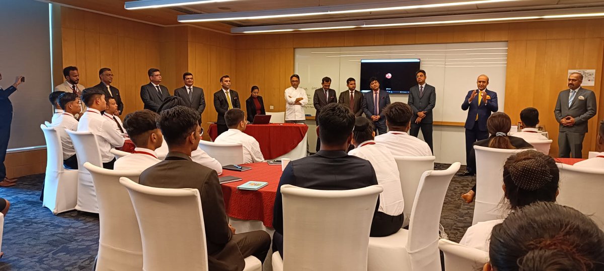 medhaviskills's tweet photo. Few glimpses from the 1st Orientation of batch 2022-23 with IHG Hotels &amp; Resorts. 
MSU has made History in India with its 1st https://t.co/L951hr487y Hospitality and Hotel Management program, where the 5-Star hotels like Crowne Plaza Noida is the Campus of students for 3 years. https://t.co/Pb8UIfDS2O