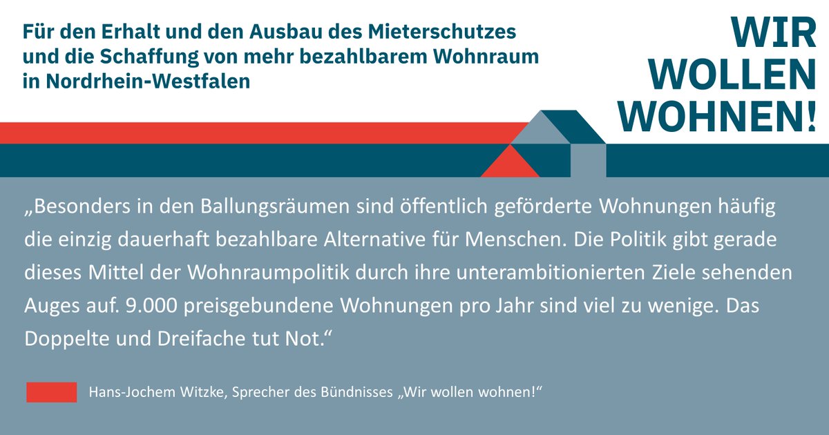 Verbändebündnis #WirWollenWohnen fordert stärkeres Engagement der NRW-Landesregierung bei der #Wohnraumförderung. 

👇
mieterbund-nrw.de/wirwollenwohne…