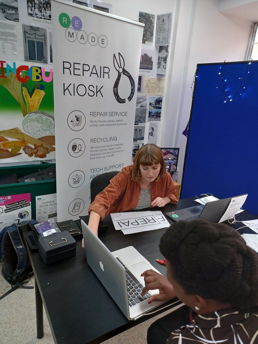 ngha_community's tweet photo. Busy afternoon at our #RepairReuse kiosk with partners @remadenetwork down ar Springburn Hub
Lauren has not stopped! 🤣 https://t.co/33BiT4DKkp