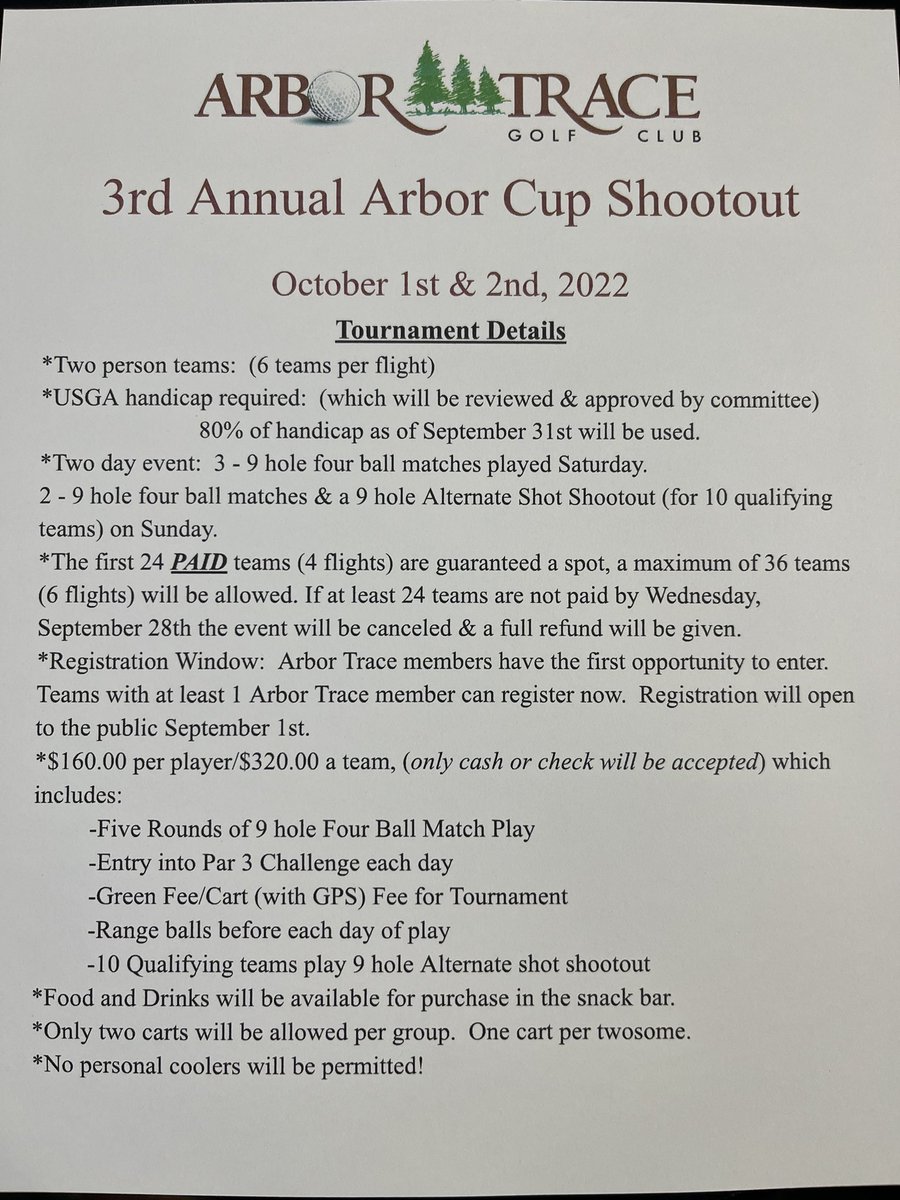 arbortrace's tweet photo. 🚨🚨🚨🚨🚨🚨🚨🚨🚨🚨
It’s that time of year again - time to grab you a partner and get signed up for the 3rd annual Arbor Cup Shootout October 1st &amp; 2nd!!!

Call the shop 765-662-8236 for any questions! https://t.co/82gKyl6Nah