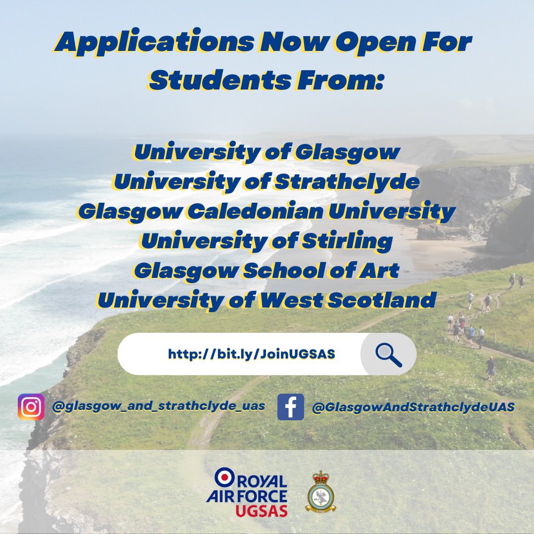 Calling all freshers! Students from The Universities of Glasgow and Strathclyde Air Squadron will be at your local freshers fayre to answer any questions you have about UGSAS. m.facebook.com/story.php?stor… #RAF #Freshers #university #glasgow #glasgowuni #strathclydeuni #airforce