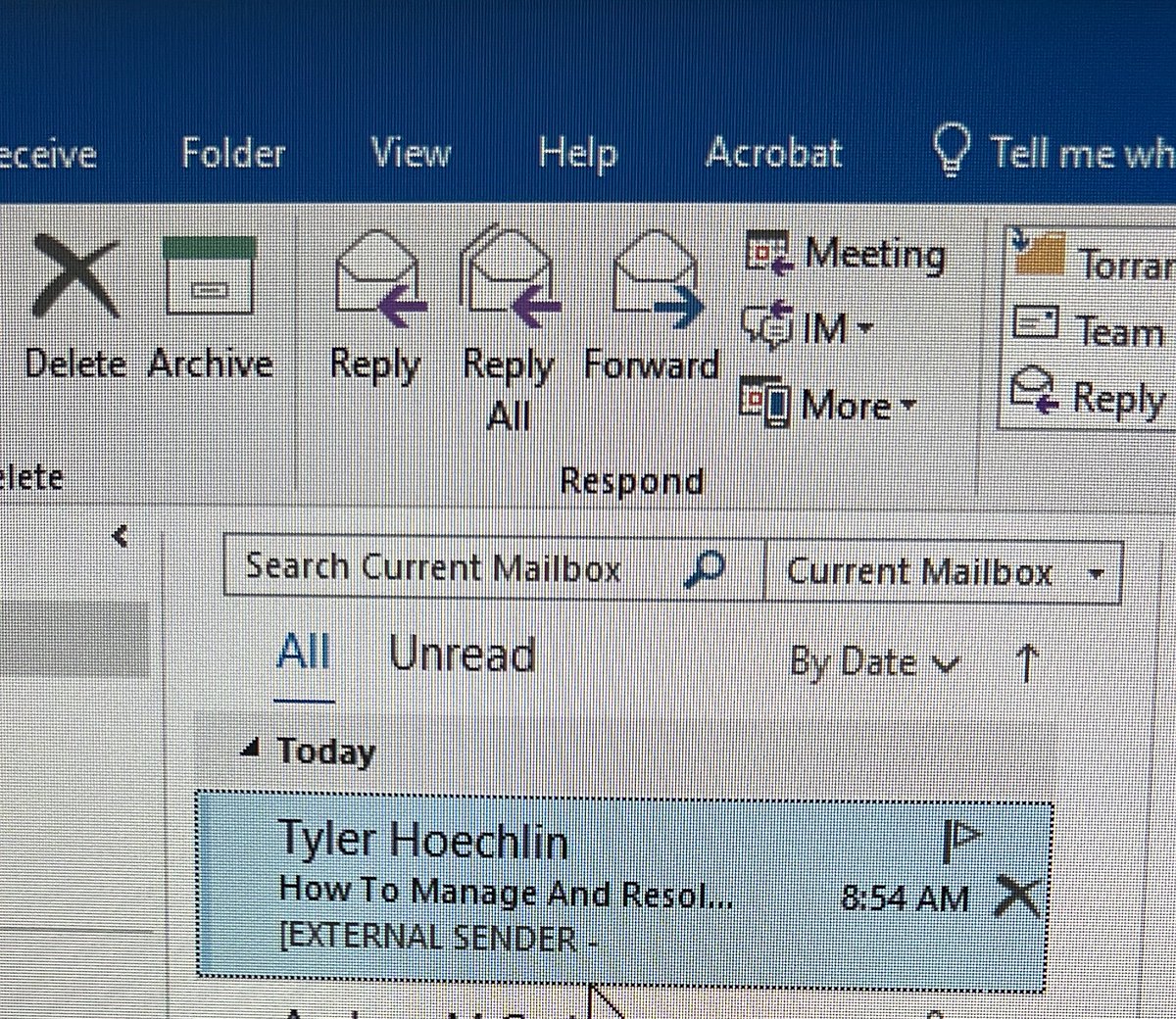 MeggggBaby's tweet photo. These algorithms need to calm down. I’m rewatching Teen Wolf, so naturally I get spam emails from @tylerhoechlin to my work email… although I’m not sure Derek Hale should give me advice on how to manage and resolve conflict in the workplace. https://t.co/A4H82Tnqr6