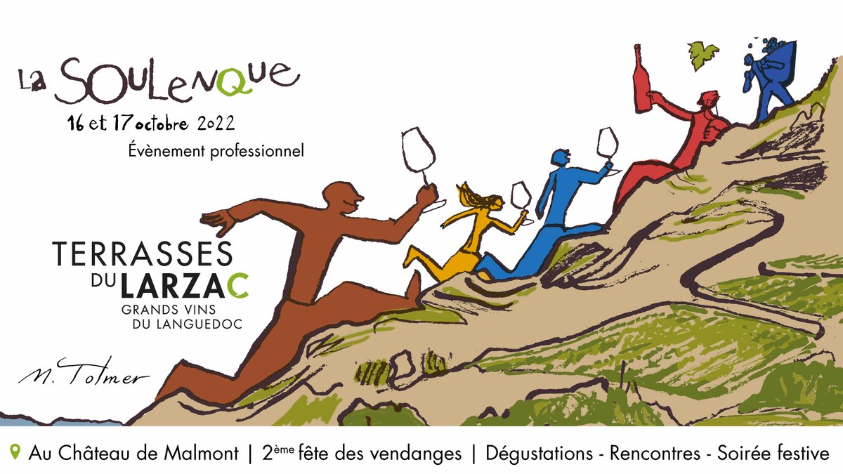🇫🇷🏰🍷 RENDEZ-VOUS les 16 et 17 octobre 2022 pour La Soulenque de l' <a href="/AOCTerrLarzac/">AOP Terrasses du Larzac</a> au Château de Malmont à Villeneuvette. 
⚠️ Événement réservé aux professionnels de la filière VIN
🚨 Inscription obligatoire &amp; infos sur 👇
terrasses-du-larzac.com
Avant le 30 septembre prochain.