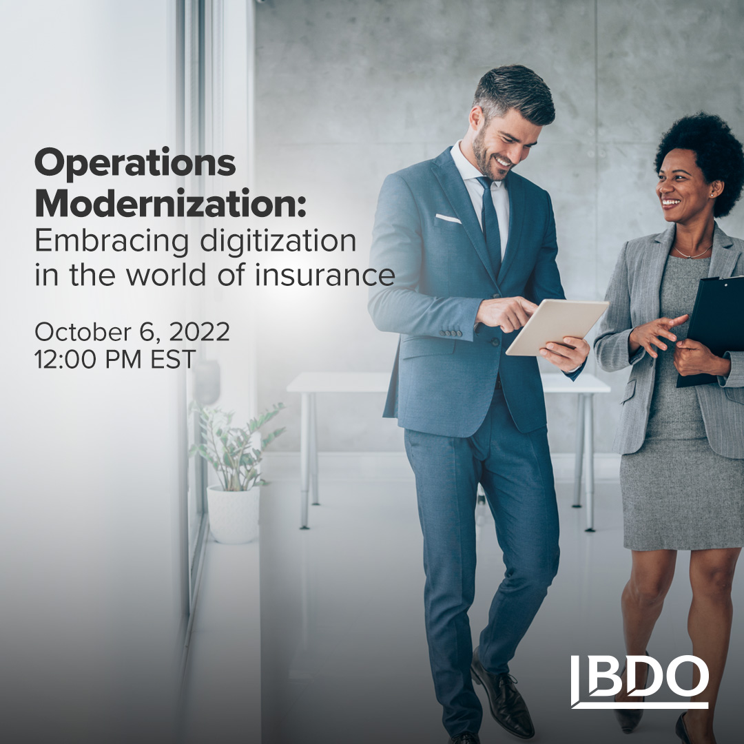BDO_Canada's tweet image. How can insurers modernize their operations for growth? Join BDO on October 6 at 12 PM EST to develop and implement a modern work strategy. Register now: bit.ly/3AZxLdw #Modernizingbusiness #operationalautomation