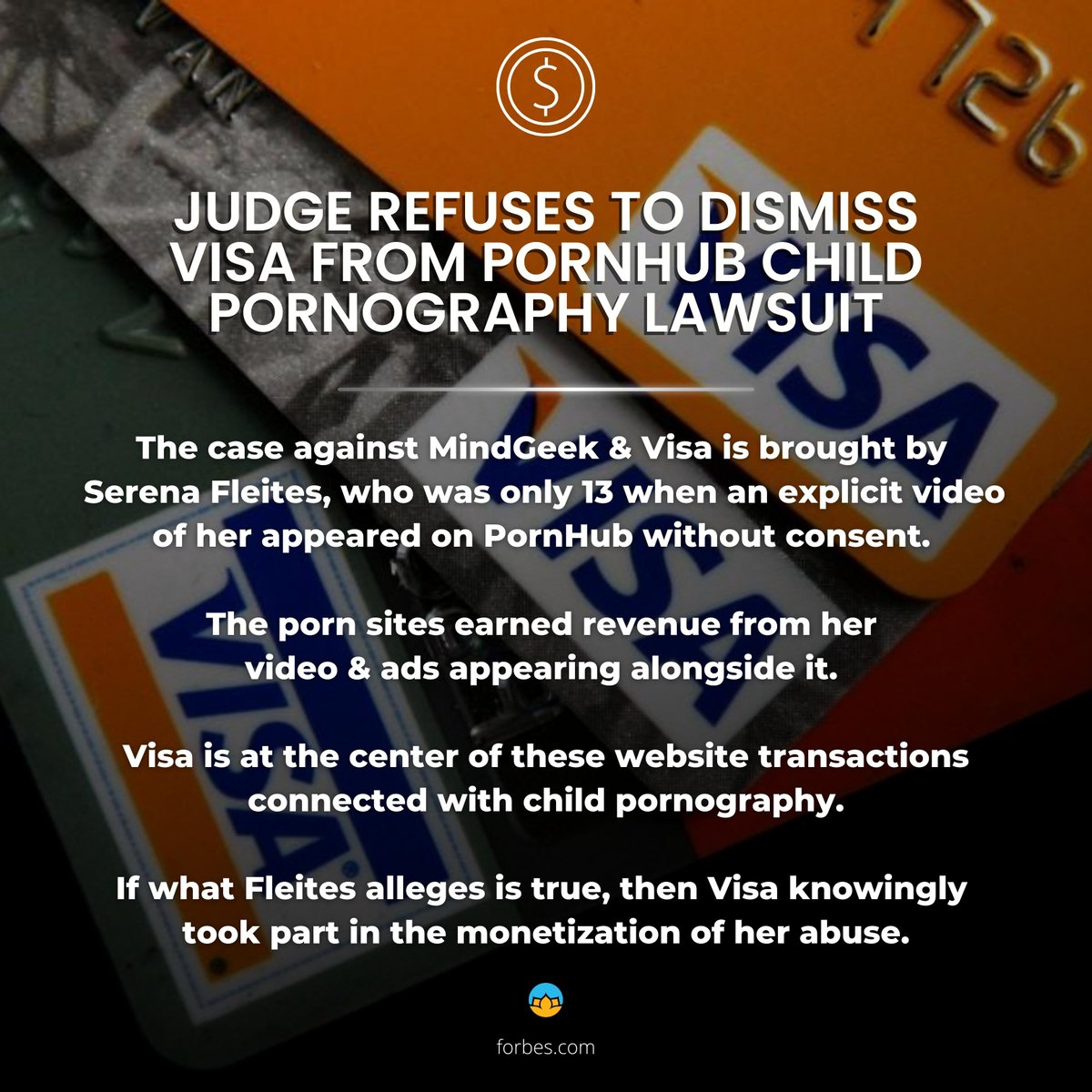 IEMillionKids's tweet image. “The emotional trauma that Plaintiff suffered flows directly from MindGeek’s monetization of her videos and the steps that MindGeek took to maximize that monetization.” - Judge Cormac J. Carney

#visa #mindgeek #justice #endsexualexploitation