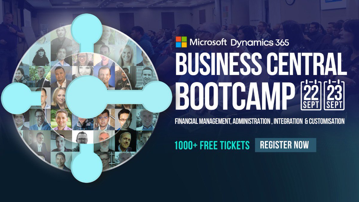 Powerthon's tweet photo. The Global #BusinessCentral Community Bootcamp is taking place 22nd- 23rd September!   https://t.co/eyeklGg6MQ

📅22nd September - Accounting Fundamentals &amp; Functional Track
📅23rd September - Administration &amp; Development
#MVPBUZZ #MSDYN365BC #MVPBUZZ #D365BC https://t.co/cLli9pD1V9