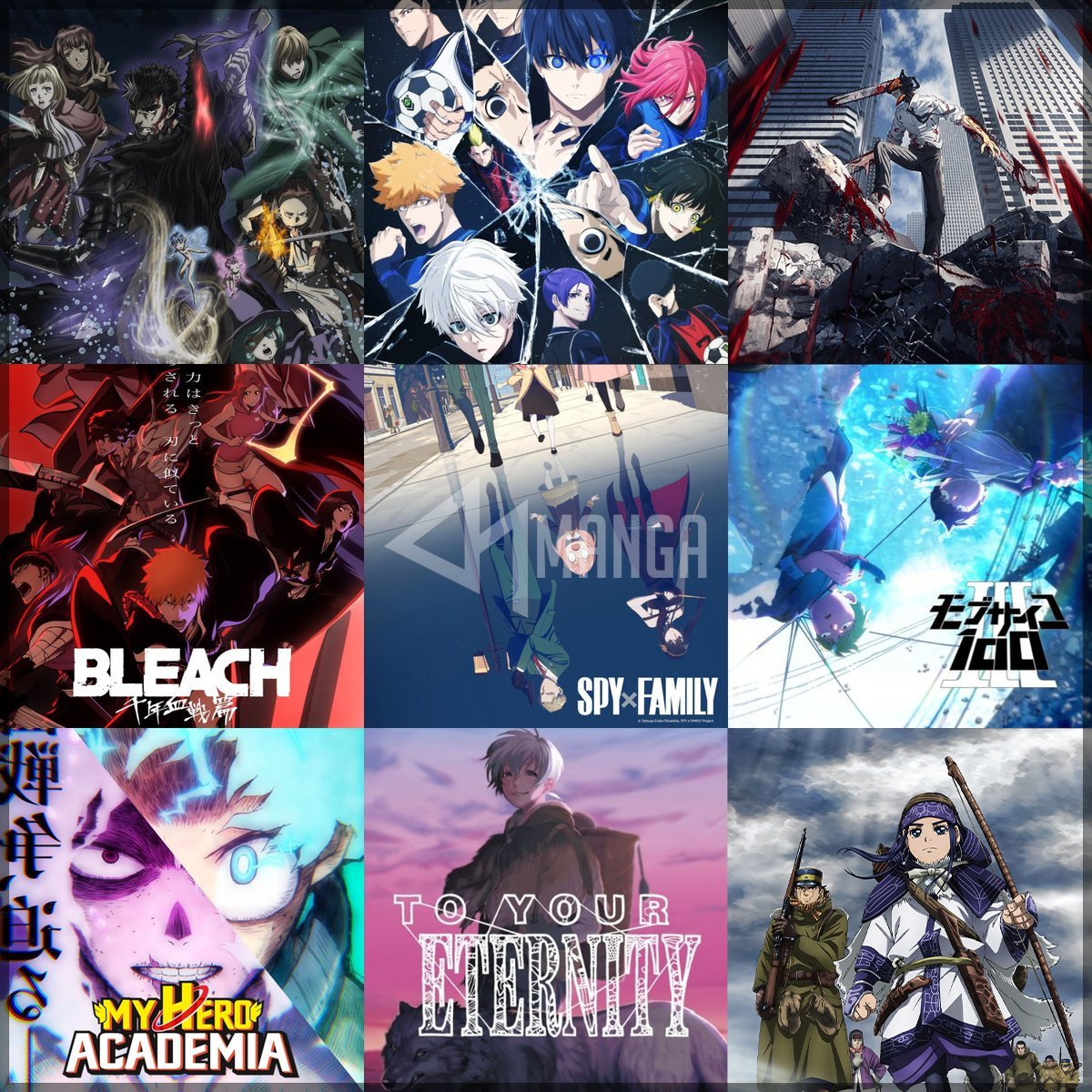 Inku_fr's tweet photo. 📅 Calendrier des sorties hebdomadaires à partir d'octobre :

Lundi : Bleach, Golden Kamuy
Mardi : Chainsaw Man
Mercredi : Mob Psycho
Samedi : Blue Lock, Spy x Family, My Hero Academia 
Dimanche : To Your Eternity

Le mois d'octobre s'annonce être un tendre poulet ! https://t.co/mFWRV8UPoC