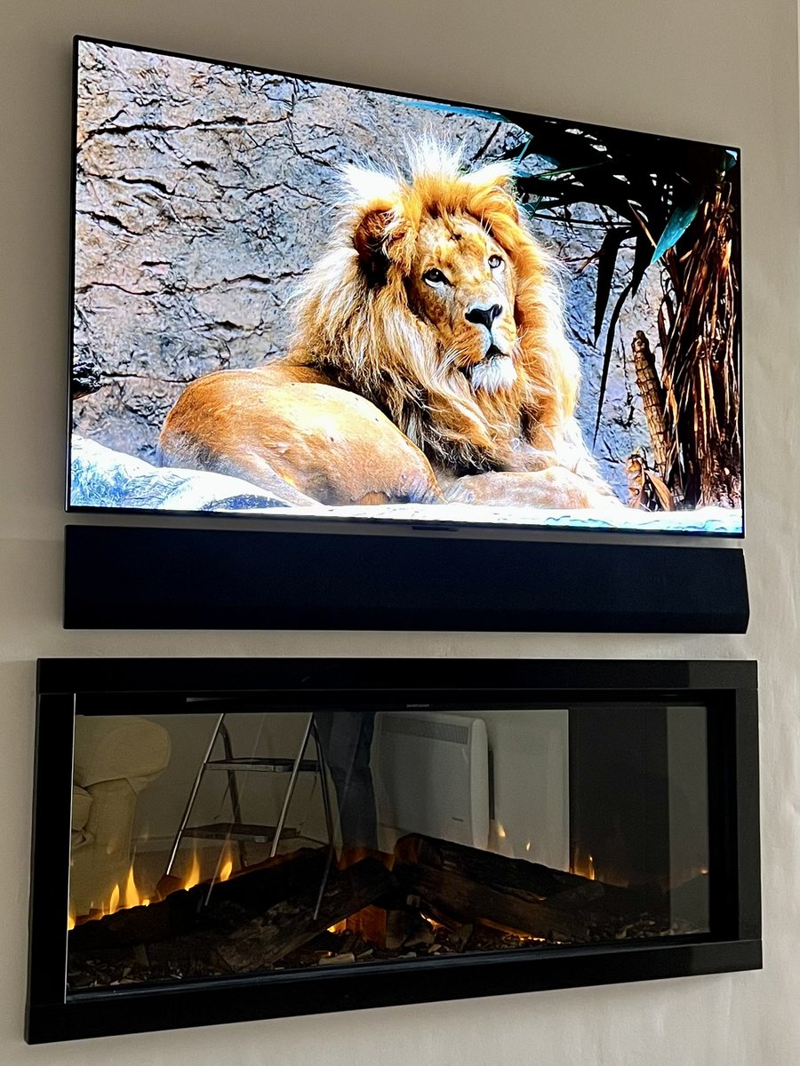 Bespoke media wall installation with Burning desires, Preston.
LG 55inch GX OLED TV with matching sound bar flush mounted to newly constructed chimney breast. (Absolutely no gap behind these products) Fantastic alternative to the recessed option. Equipment Richer Sounds, Preston