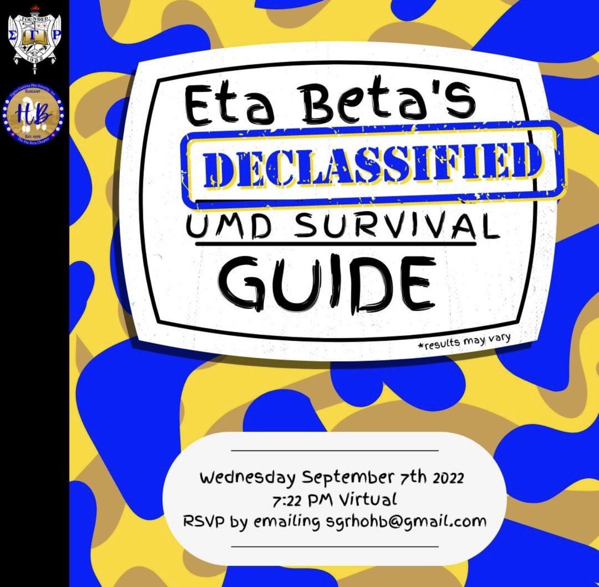 We know it can be hard to make friends and adjust to college. In UMD101 we're giving you all the keys to success from the best places to study on campus to the best events of the year to attend! The event is virtual so please RSVP by emailing or DMing us for the link to the event