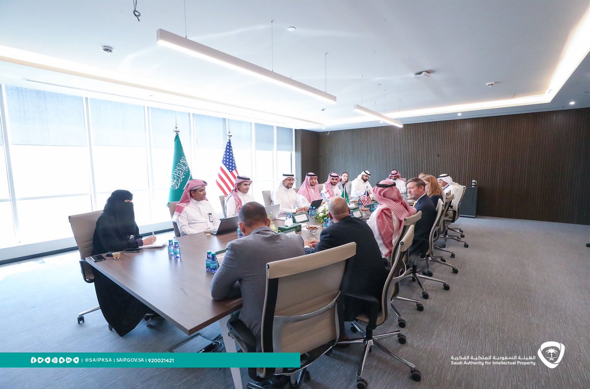 SAIPKSA's tweet photo. During the visit, the latest developments in intellectual property in the Kingdom were reviewed and future cooperation activities were discussed to enhance joint cooperation between the two sides in the field of intellectual property. https://t.co/8aRi20jrQO