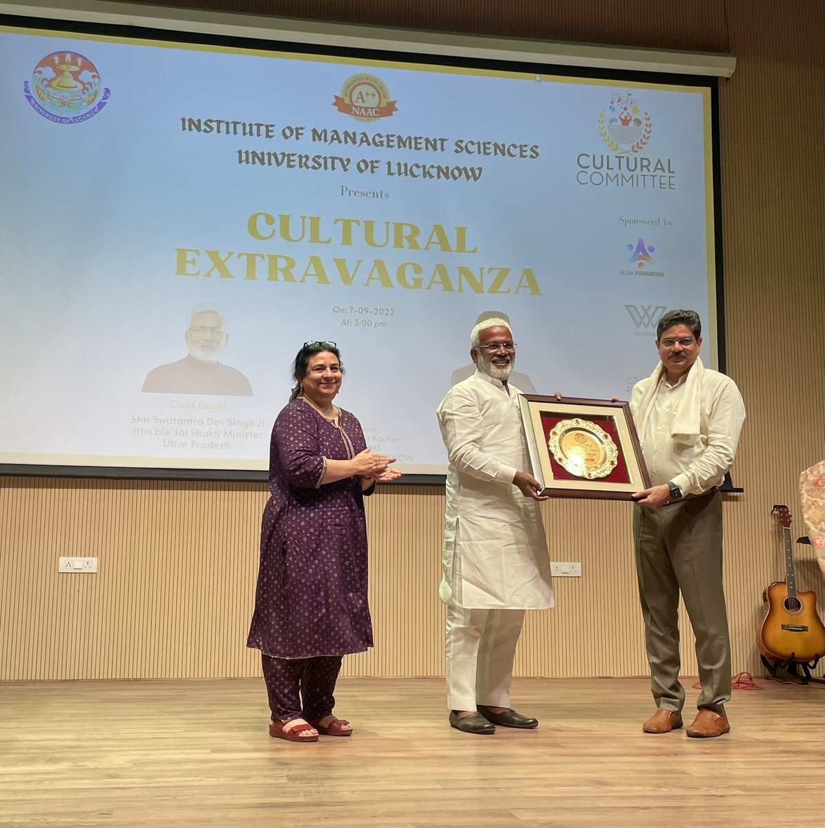lkouniv's tweet photo. @swatantrabjp Hon’ble Jal Shakti Minister @UPGovt falicitates #LUVC @profalokkumar for his remarkable leadership towards accreditation NAAC A++
@GovernorofUp @anandibenpatel @foetlkouniv @faculty_lucknow @ims_lu @dpradhanbjp @MLAYogendraBJP https://t.co/G7gbFMep5f