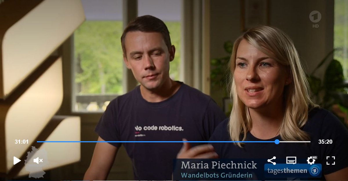 WifoeDresden's tweet image. Robotik für die Menschen. Die @tagesthemen blickten gestern tief ins Tal der Roboter, genauer gesagt zu @wandelbots, @RoboticFestival und @frankfitzek. Diese Akteure definieren mit, wohin die Reise geht ➡️ ab Min. 28:55 tagesschau.de/multimedia/vid…
#RobotValley #DresdenTomorrowsHome