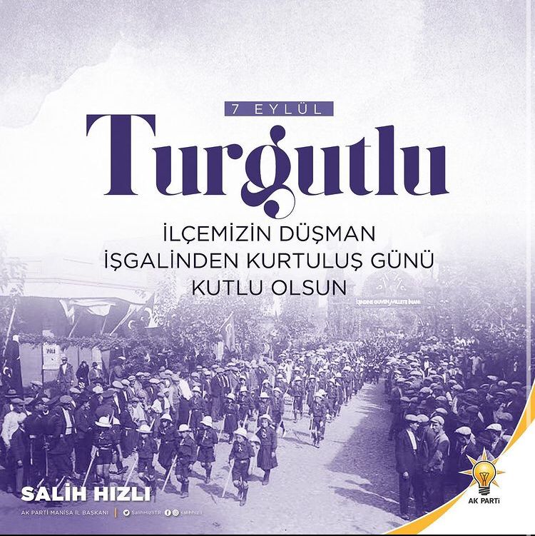 100 yıl önce bugün...
Turgutlu İlçemiz işgalcilerden kurtulup küllerinden yeniden doğmuştur. 
Efsane mücadelesini zaferle taçlandıran kahramanlarımızı rahmetle anıyoruz.

#Turgutlu İlçemizin Kurtuluş Günü Kutlu Olsun!