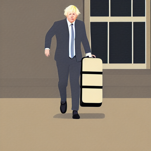 so I asked Stable Diffusion / Dall-E to draw Boris Johnson leaving no 10