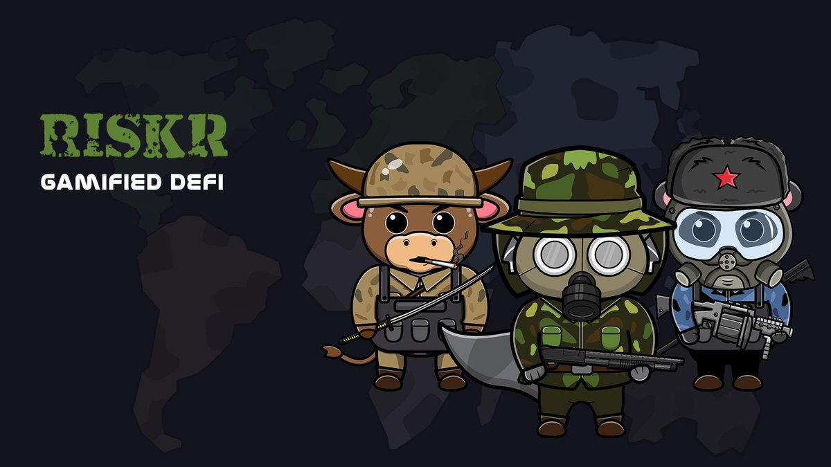 RiskR reporting for duty🪖

🌎RiskR is a gamified DeFi protocol. Create your NFT army, earn daily rewards and join your faction in a battle for world domination⚔️

#NFT #NFTproject #SolanaNFT #Sol #DeFi #Solana #web3 #NFTstaking #yieldfarming #nodes