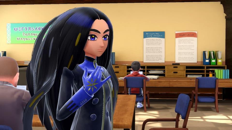 Bulbagarden's tweet photo. Geeta is the chairwoman of the Pokémon League, which operates Paldea’s Pokémon Gyms. Among the region’s Champions, she reigns supreme as the most skilled Trainer of all. https://t.co/pI9M9S4lwW