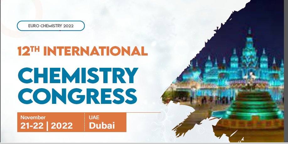 PharmaEuro's tweet photo. @Eurochemistry2022 #Novmber 21-22,2022, #Dubai, UAE @Speaker @Delegate @Youngresearcher @Posterpresentation slots are available For more details ; https://t.co/Dda2GowqYn  @raciorgchem ,@ChemistryNews ,@ACSGCI @Wiley_Chemistry,@AmChemistry https://t.co/32pZJKitui