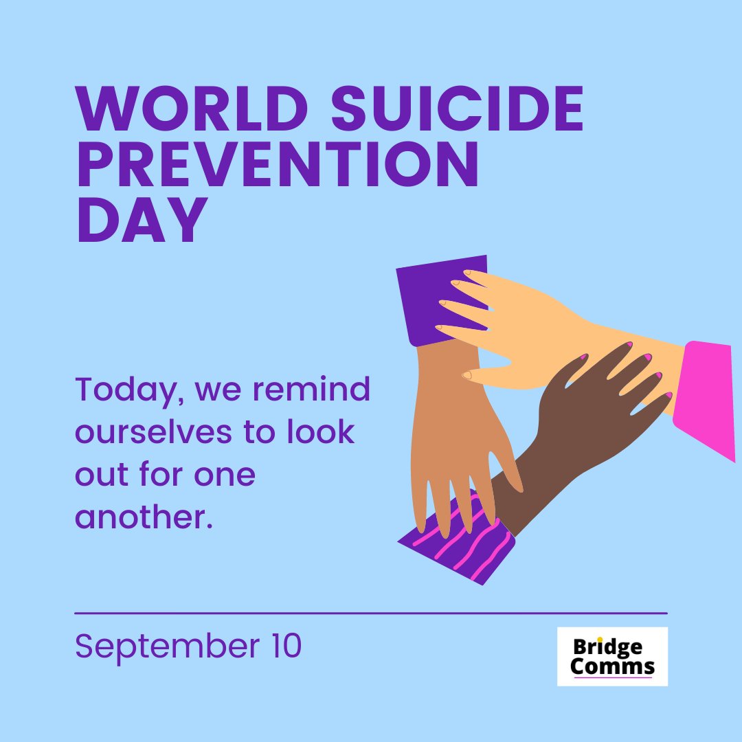 thebridgecomms's tweet photo. World Suicide Prevention Day!
Dear founders, 
Today, we are reminded to check-in on ourselves and also look out for others https://t.co/VuyCytQazO