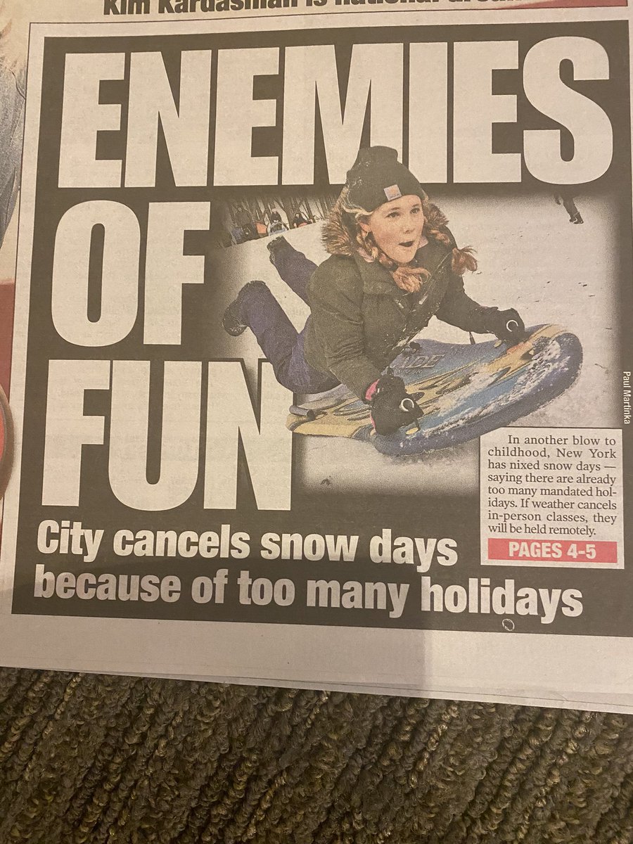 Say it ain’t so. No more wearing pjs inside out or putting a spoon under your pillow in hopes of a snow day!!! At least teachers should build a snow activity into the daily plan.