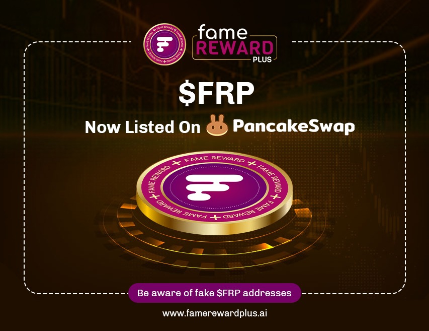FameInfinity_'s tweet photo. Fame Reward Plus (FRP) is now officially live on Pancakeswap!

Trade now!
https://t.co/GzERkB4tea

#Fame #FameRewardPlus #FRP #FameInfinity #FameNet #FameToken #FameCoin https://t.co/tBx5Ut4wrU