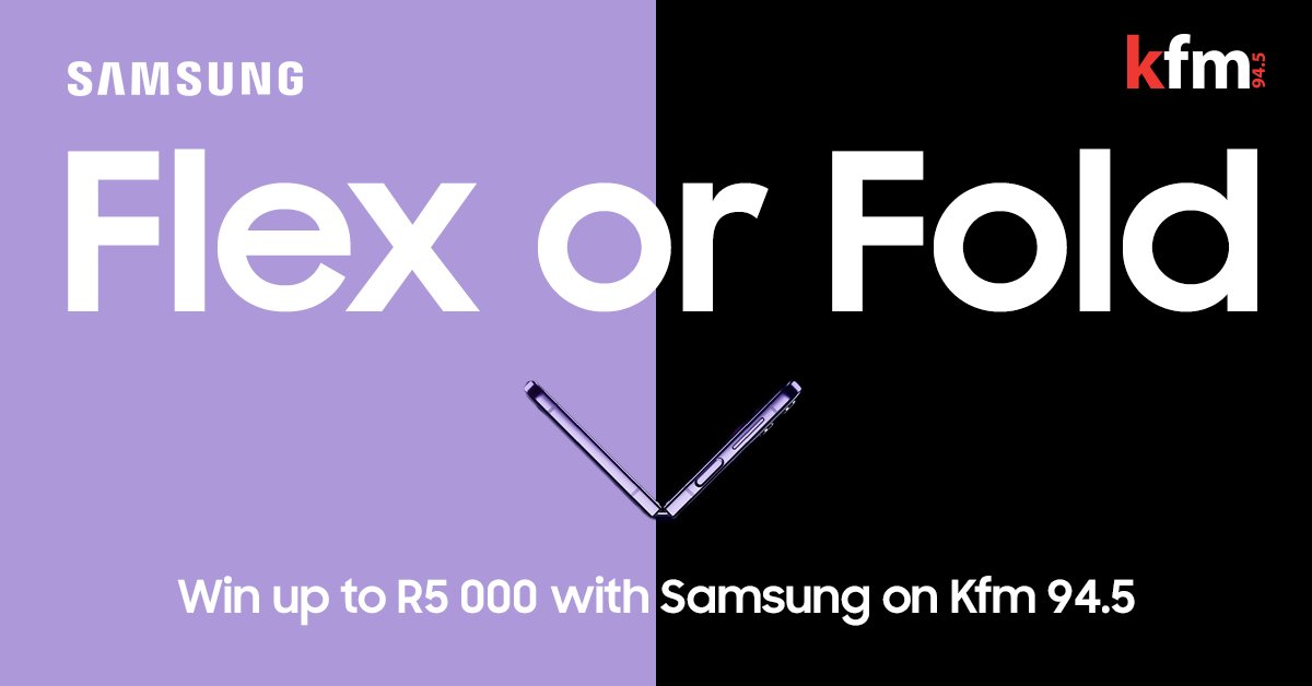 KFMza's tweet photo. ℹ️Foldable Fact: With the @SamsungMobileSA #GalaxyZFlip4 cover screen place calls, see &amp; reply to texts, take photos &amp; videos &amp; select your favourite track without opening your phone.

Retweet &amp; comment using #GalaxyZFlip4 to stand a chance to WIN up to R5000.

Ts&amp;Cs apply https://t.co/5Zd0YKWWkH