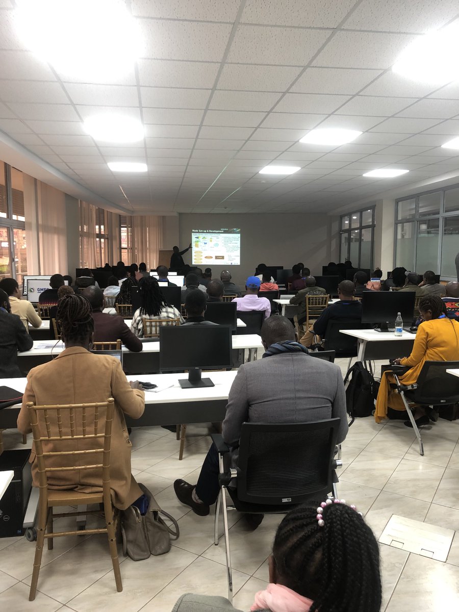 mugorobin's tweet photo. Mr @Kasitif of @SERVIRGlobal #SERVIRESA @RCMRD_ elaborately explains use of the #VIC model for #streamflow #monitoring and #forecasting at #RIC2022 #SERVIRESA session. Stream flow monitoring is key for #water allocation and #conflict #mitigation https://t.co/hSvXUvBzml