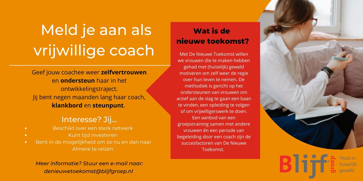 Beschik jij over een ijzersterk (zakelijk) netwerk en inspireer je graag andere vrouwen?

Meld je aan als vrijwillige coach voor De Nieuwe Toekomst.

#coach #vrijwilligecoach #vrijwilligerswerk