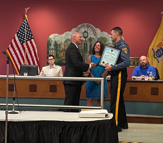 Also, Chief Scardino was honored for his service to the Borough of Haddon Heights. We would like to thank Chief Scardino for his dedication to our community and our officers. He will be missed and we wish him well in retirement!