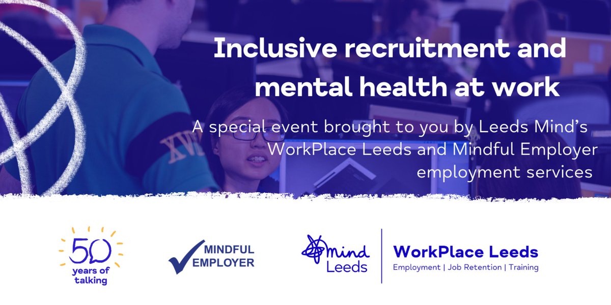 Join us for a special event brought to you by <a href="/WorkPlaceLeeds/">WorkPlace Leeds (WPL)</a> &amp; <a href="/MindEmployerLds/">Mindful Employer Leeds</a> looking at #InclusiveRecruitment and #MentalHealthAtWork (lunch kindly sponsored by <a href="/AttigoHealth/">Attigo CIC</a> and Logical Personnel Solutions) Learn more and register free: lght.ly/hoa1577 #LeedsMind50
