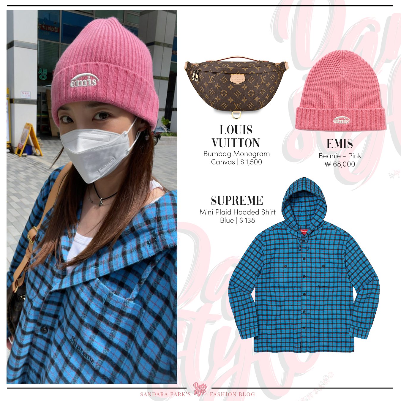 ジゼル着用　Supreme mini plaid hooded shirt ジゼル着用 Supreme mini plaid hooded shirt