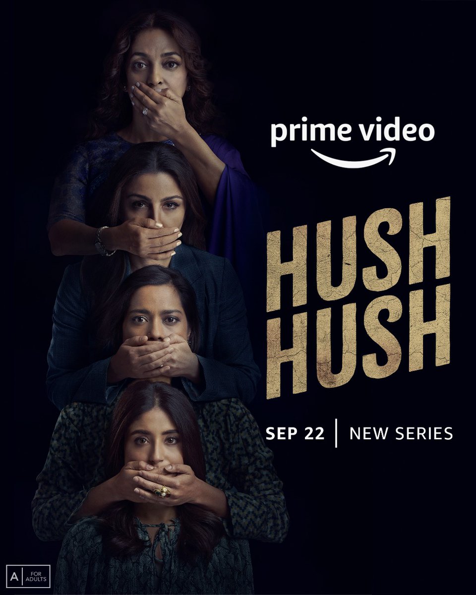 #HushHush ft. @iam_juhi @sakpataudi @ShahanaGoswami @karishmak_tanna @Kritika_Kamra & @AyeshaJhulka, premieres Sept 22nd on @PrimeVideoIN. @Abundantia_Ent @vikramix #TanujaChandra @ashpandey #KopalNaithani #JuhiChaturvedi @ShikhaaSharma03 #AshishMehta