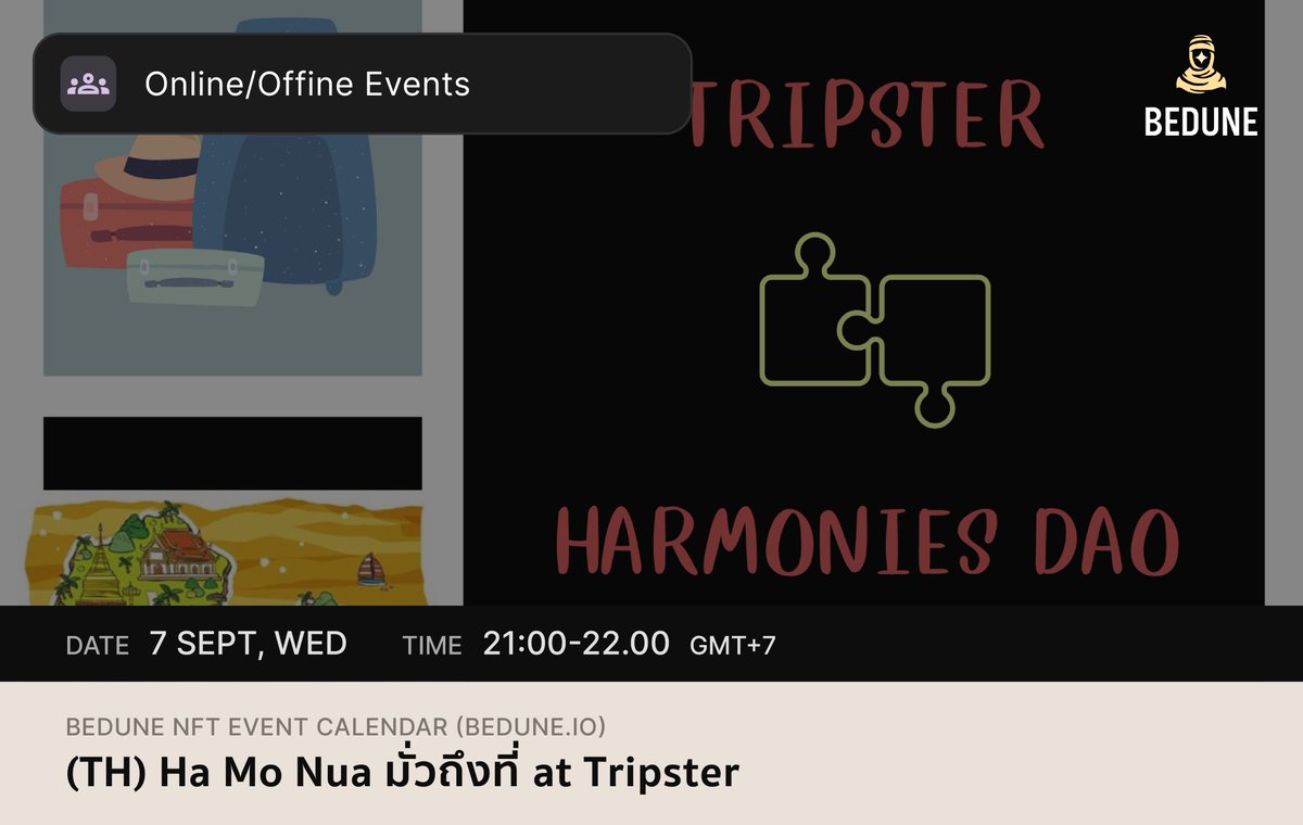 BEDUNE NFT Event Calendar tweet media