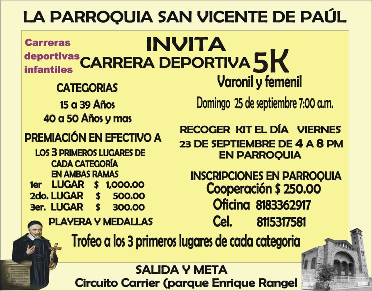 ¡Feliz Miércoles!

Te invitamos a visitar la página de Trotime y revisar las carreras que próximamente podrás disfrutar.🏃‍♀️🏃‍♂️🏃

Recomendación del día:

👉🏼 ¡Carrera Deportiva 5K La Parroquia San Vicente de Paúl!

👉🏼 trotime.com