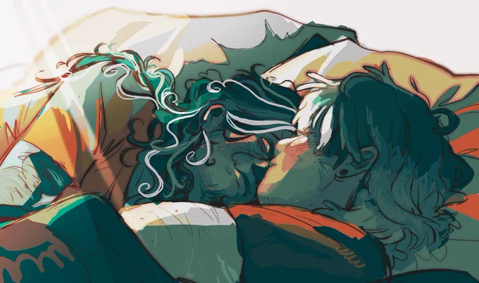 Doodle I did of thems <3 i was just gonna do one of those pre-generated pallets but i didnt quite stick to the colors- woopsie 