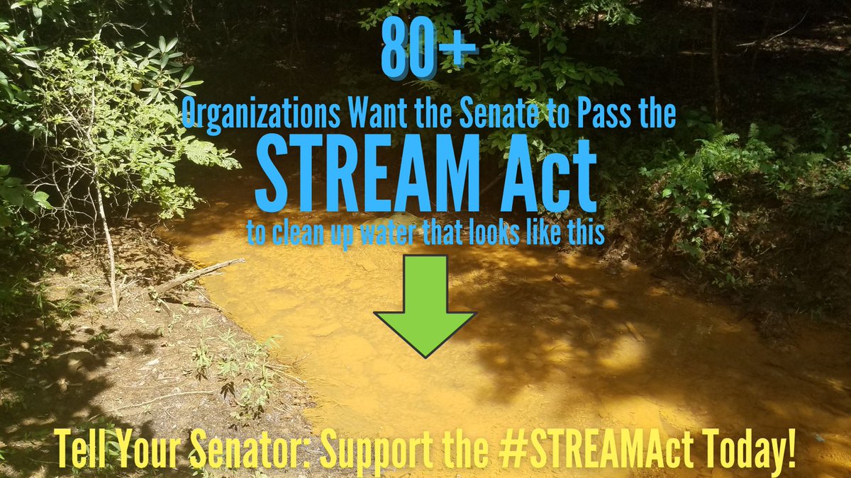 AppCitizensLaw's tweet photo. NEW: We are proud to be one of 80+ organizations calling on @Sen_JoeManchin @SenJohnBarrasso @SenMikeLee @SenCortezMasto to advance the popular, bipartisan #STREAMAct to help clean up water polluted by #AcidMineDrainage. https://t.co/aaBYxJv4wY https://t.co/XjP7Dqk1rb