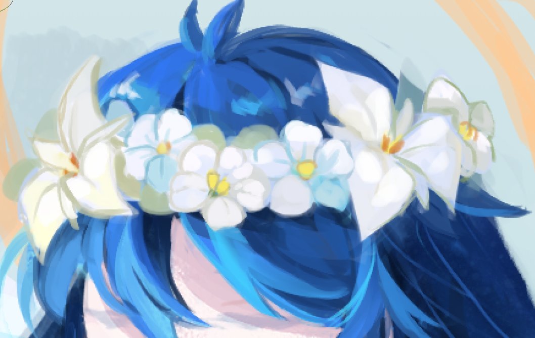 lucina (fire emblem) flower blue hair solo hair flower hair ornament long hair 1girl  illustration images