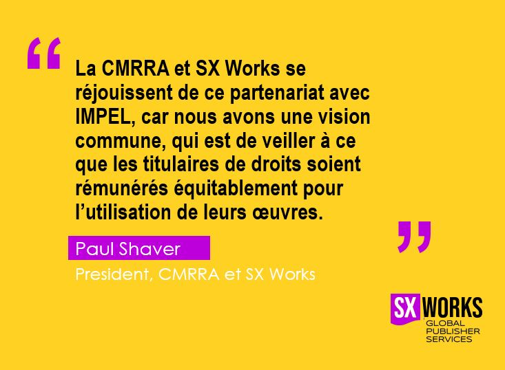 CMRRA's tweet image. @IMPELmusic @SXWorks et la @CMRRA concluent un partenariat stratégique qui élargit les possibilités de licences pour leurs membres en Amérique du Nord et en Europe