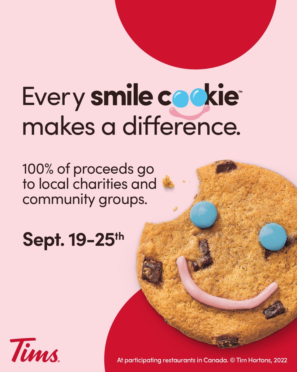 It's that time - #smilecookie🍪 Grab a cookie from Sept.19-25 <a href="/TimHortons/">Tim Hortons</a> in Aylmer and help make a difference in our community. All sales support local school breakfast &amp; snack programs and give students the fuel they need to succeed. You can even pre-order your cookies.👍