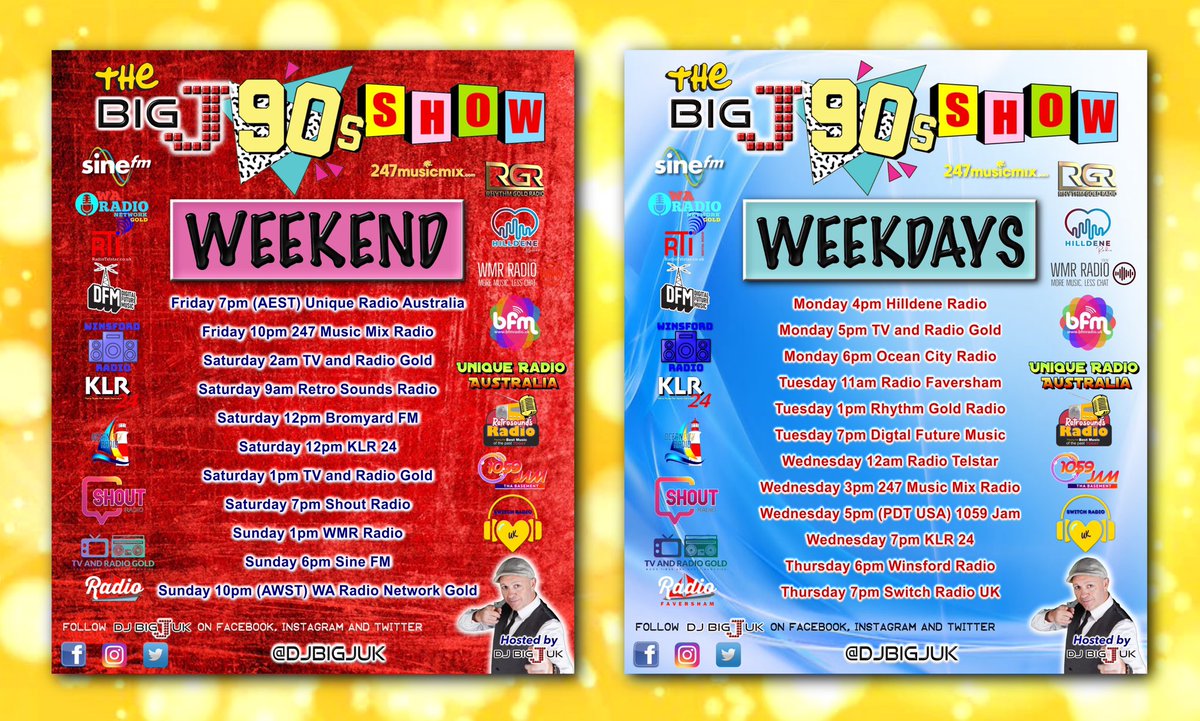 DJBigJUK's tweet photo. ✨THE BIG J 90’s SHOW✨
#DJBigJUK #TheBigJ90sShow #90sMusic #90s #SineFM #RetroSoundsRadio #247MusicMix #BromyardFM #DFM #KLR24 #OceanCityRadio #HilldeneRadio #1059Jam #Blackpool #ShoutRadio #RhythmGoldRadio #WMRradio #RadioTelstar #TVGoldRadio #SwitchRadioUK #WinsfordRadio https://t.co/ZKQj9yK8FO