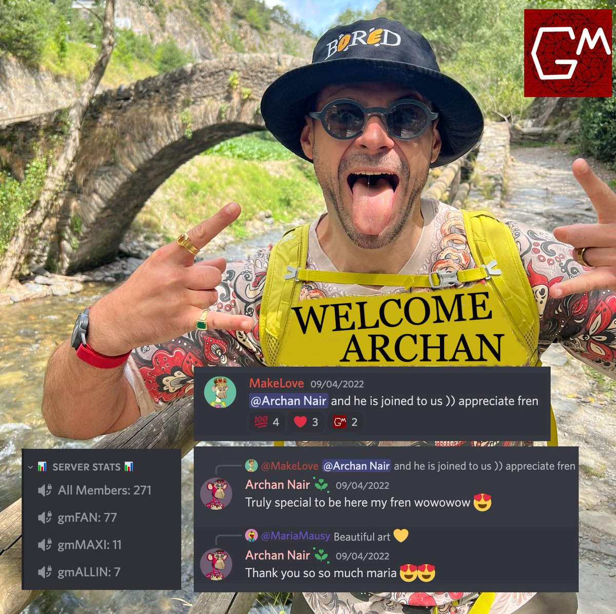 GM42nft's tweet image. GM! @ArchanNair  is a famous artist and bluechip collector. look at his amazing NFT works: superrare.com/archannair 

you can hear from him "GM!" in our discord.
come in right now. link is still available:
discord.gg/gm42