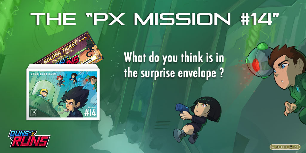 PixelHeart_eu's tweet photo. 𝐏𝐗 𝐌𝐈𝐒𝐒𝐈𝐎𝐍 #𝟏𝟒

📩 GUNS N’ RUNS #SWITCH #PS4 will also come with an envelope full of #goodies that we will detail very soon!

💬 What do you think is in the surprise enveloppe?

You can pre-order your version here :
https://t.co/URgQfZyPKi 

#GunsNRuns @Statera_Studio https://t.co/ayYD3UAkRG