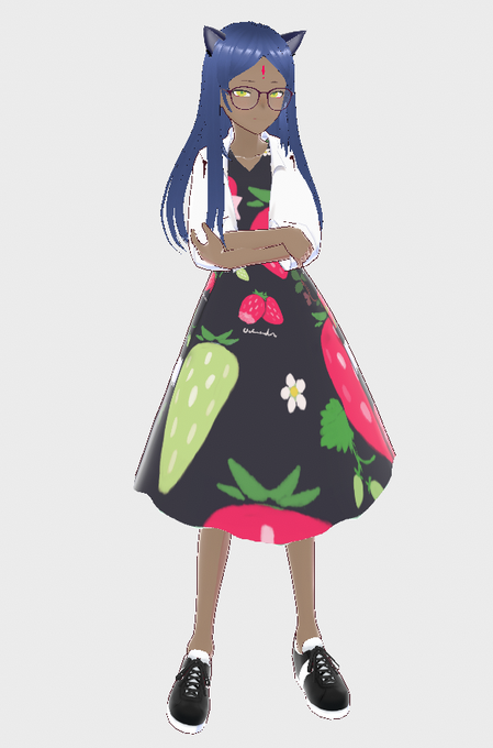 簡易的にだけどVRchat用にVRoidでアバター作った✨
(服の柄はVの娘のを勝手に拝借🤫 