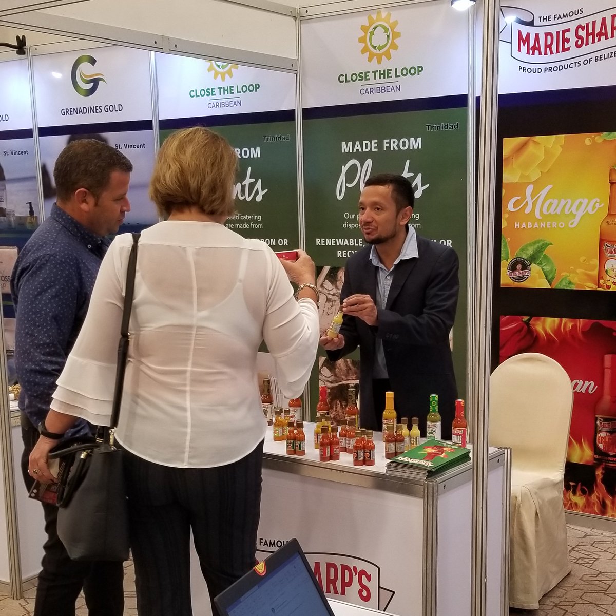 RT_Caribxport's tweet photo. 🇧🇿 Marie Sharp's Products from Belize is ready for business, Day 2 @hubcamarasd, #Belize #promotingtrade @mariesharpsofficial @CaribXport https://t.co/Duq4CoZz4H