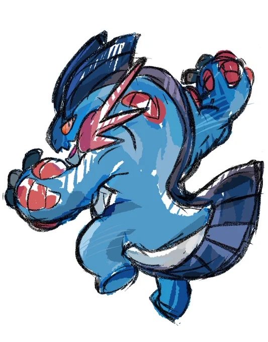 #1日1ポケモン #ポケモン #ポケットモンスター #Pokemon #らくがき1日1ポケモン #1日1絵 #らくがき #イラスト #Swampert【260 #ラグラージ #メガラグラージ】(1006日目) 