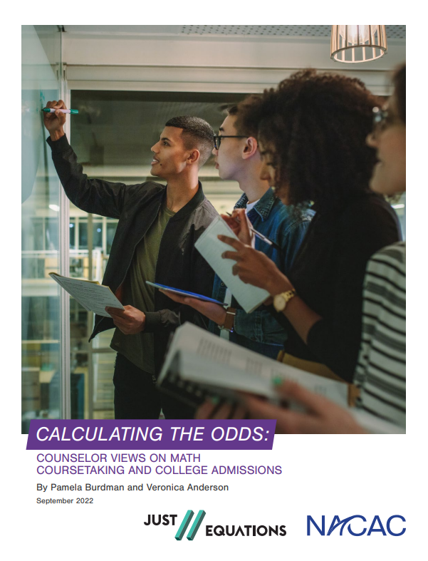 akilbello's tweet photo. A new report by @JUST_Equations and @NACAC finds: 

Calculus has become a default rec for applicants to rejective universities based on perceptions that college admissions offices covertly expect it. 

The report recommends key changes that can be made at the university and K-12 https://t.co/N1kJm8u3bp